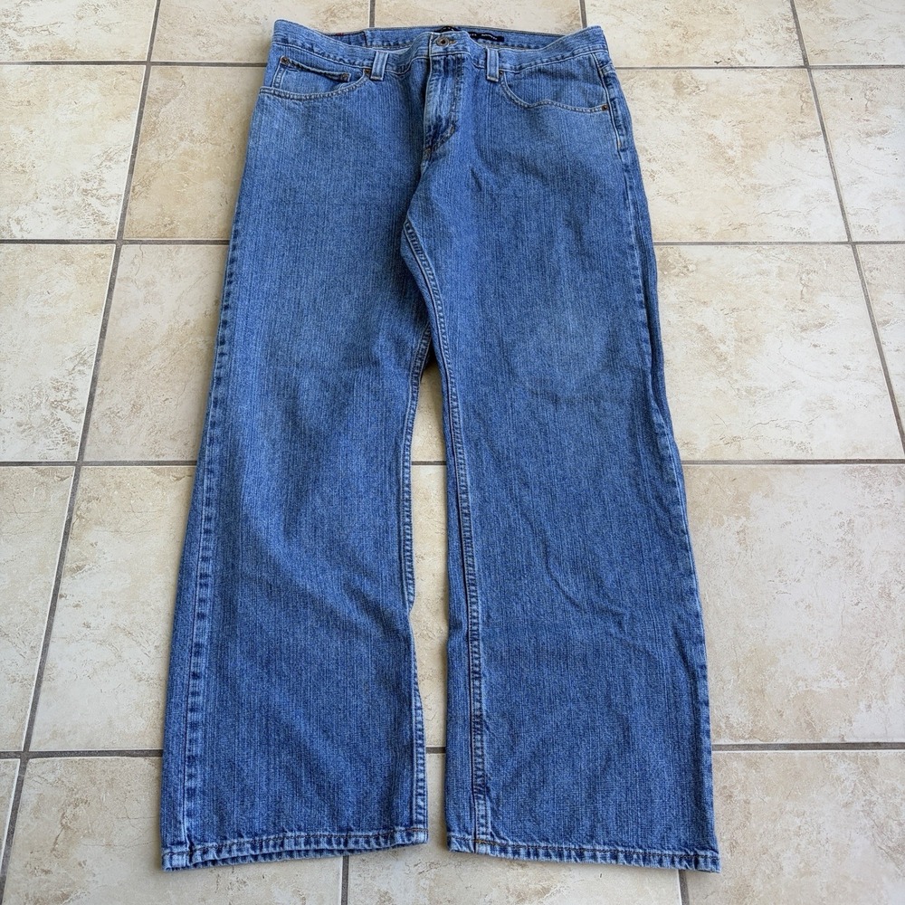 Tommy Hilfiger Jeans Mens 36x30 Blue Denim Relaxed Fit Baggy Y2K Skater Grunge‎
